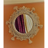 Round Macrame Pure White Designer Mirror-Indiehaat