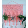 Macrame Pink Colour Plant Hanger (Coloured)Size: 30" X32"-Indiehaat