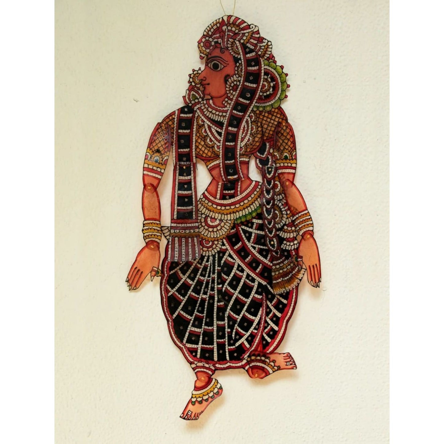 Multicolor Handcrafted Leather Seeta Painting
 Artist: State Awardee Raghavendra