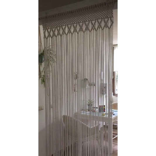 Macrame White Curtain (6 feet X 4 feet)-Indiehaat