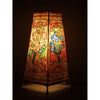 Indiehaat | Ganesha Kalamkari Handpainted Standing Square Leather Lamp | 9 Inch