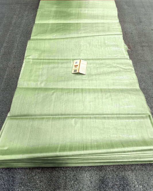 Silkmark Certified Pure Tussar Silk Fabric Pastel Green Color - IndieHaat