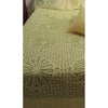 Handcrafted Yellow Aplique Work King Size Double Bed Cover (7.5 Ft X 9 Ft)With 2 Pllow Covers And 2 Cushion Covers-Indiehaat