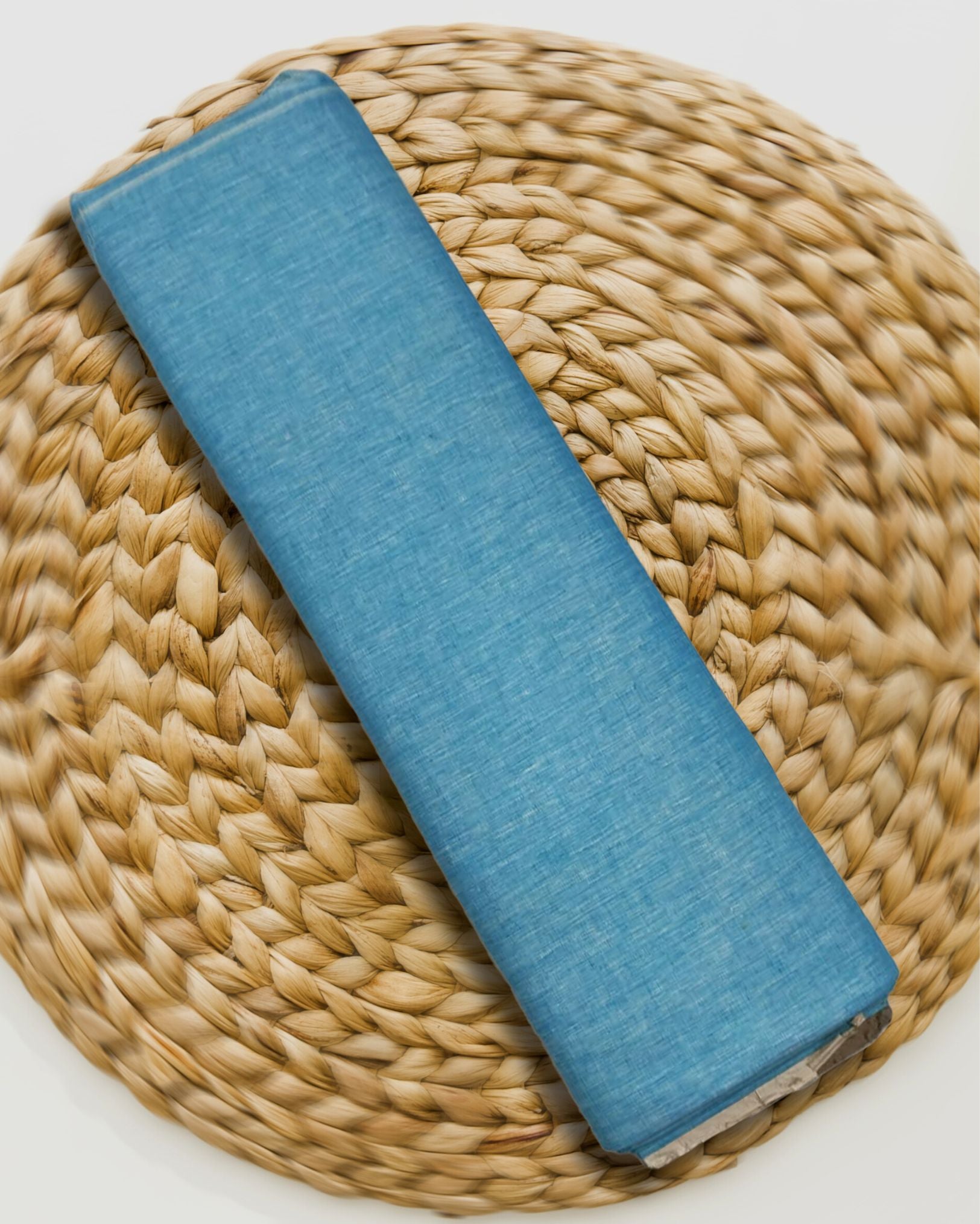 Pure Linen by Linen Fabric Cyan-Blue Color - IndieHaat