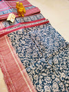 Silkmark Certified Tussar Silk Handloom Handblock Printed Red Saree with Blouse-Indiehaat