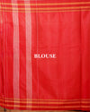 ILKAL Handloom Cotton Silk Saree Red Color with running blouse - IndieHaat