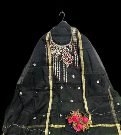 Kota Doria Suit HandEmbroidery 13% Off - IndieHaat