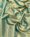 Maheshwari Tissue Silk Saree Pastel Green Color with running blouse - IndieHaat