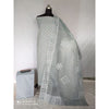 Cotton Applique work Gray Suit with Organdy Dupatta-Indiehaat