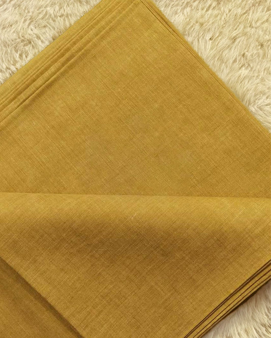 Pure Linen by Linen Fabric Mustard Yellow Color - IndieHaat