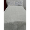 Handcrafted White Aplique Work King Size Double Bed Cover (7.5 Ft X 9 Ft)With 2 Pllow Covers And 2 Cushion Covers-Indiehaat