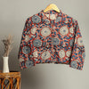 Crop Top Stitched Blouse Red and Blue Pure Cotton Bagru Handblock Printed-Indiehaat