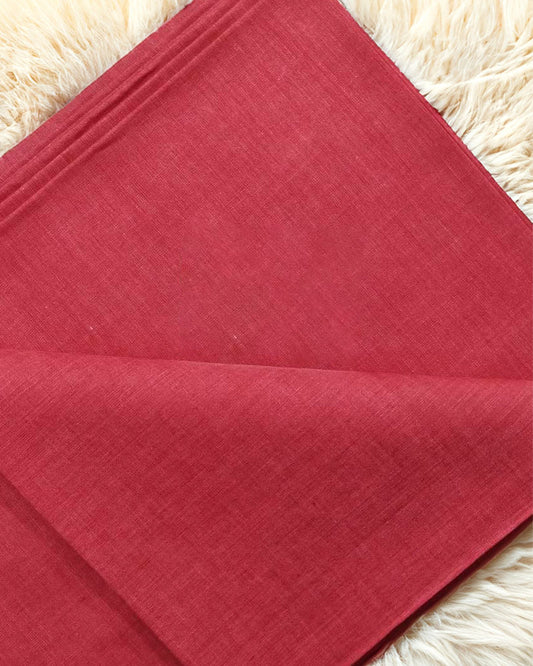 Pure Linen by Linen Fabric Dark Rose Red Color - IndieHaat