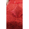 Handcrafted Red Aplique Work King Size Double Bed Cover (7.5 Ft X 9 Ft)With 2 Pllow Covers And 2 Cushion Covers-Indiehaat