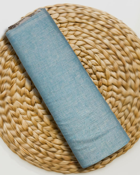 Pure Linen by Linen Fabric Pastel Blue Color - IndieHaat