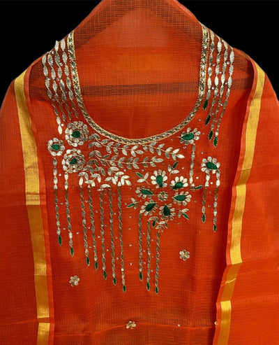 Kota Doria Suit Gota Patti 13% Off - IndieHaat