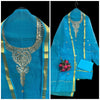Kota Doria Suit Embroidered Blue 14% Off - IndieHaat