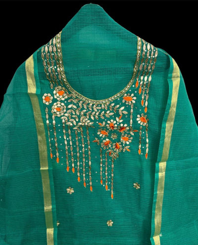 Kota Doria Suit Gota Patti 13% Off - IndieHaat