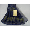 Kota Doria Embroidery Blue Saree with blouse Handcrafted-Indiehaat