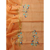 Kota Doria Orange Suit Material 2 Piece Embroidered (Only Top and Dupatta)-Indiehaat
