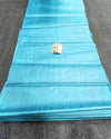 Silkmark Certified Pure Tussar Silk Fabric Aqua Blue Color - IndieHaat