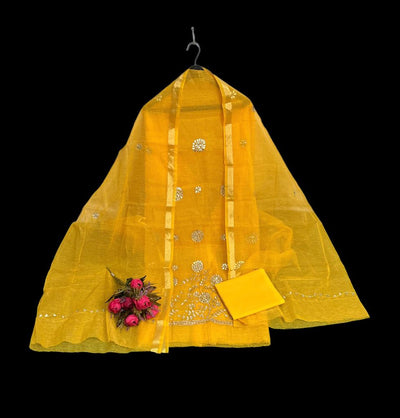 Kota Doria Suit Embroidery 13% Off - IndieHaat