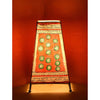 Indiehaat | Flower Kalamkari Handpainted Standing Square Leather Lamp | 9 Inch