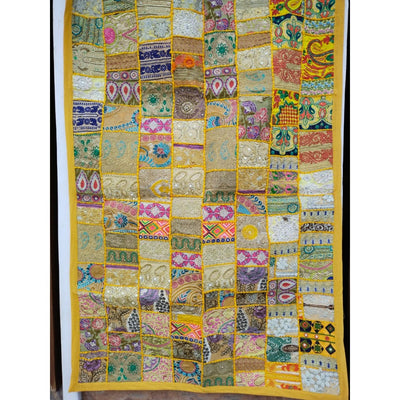 Indiehaat | Khamma Ghani Vintage Wall Hanging Tapestry Kambadiya Work - 40X60 Inch