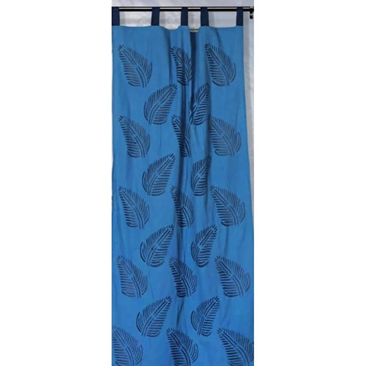 Applique Work Wall Hanging Blue Curtain (Set of 2)
-Indiehaat