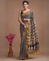 Maheshwari Silk Saree multi Handblock Printed With running blouse (Silk by Silk)