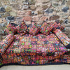 Indiehaat | Khamma Ghani Rajkoti Patchwork Diwan Set (1 Bedsheet + 2 Bolster Cover + 5 Cushion Cover)