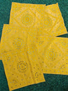Indiehaat | Khamma Ghani Bohemian Yellow Cotton Cushion Covers Mirror Work