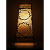 Indiehaat | Flower Kalamkari Handpainted Standing Square Leather Lamp | 13 Inch