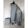 Cotton Applique work Blue Suit with Organdy Dupatta-Indiehaat