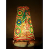 Indiehaat | Bird Kalamkari Handpainted Standing Round Leather Lamp | 13 Inch