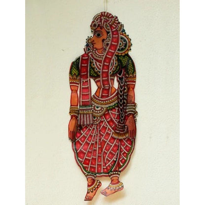 Multicolor Handcrafted Leather Radha Painting
 Artist: State Awardee Raghavendra