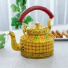 Rajasthani Handpainted Yellow Metal Kettles-Indiehaat