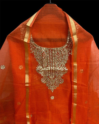 Kota Doria Suit IntricateDesign 13% Off - IndieHaat