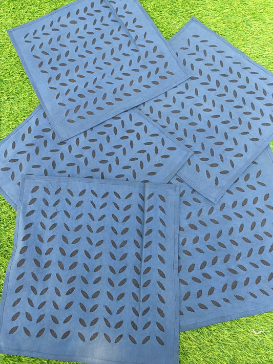 Pure Cotton Applique Work Cushion Covers Polo Blue Colour (16X16 Inch)-Indiehaat