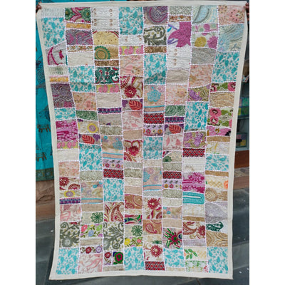 Indiehaat | Khamma Ghani Modern Wall Hanging Tapestry Kambadiya Work - 40X60 Inch