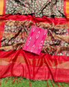 Kota Staple Silk Saree Multicolor Color Madhubani Print with Contrast Blouse - IndieHaat