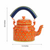 Rajasthani Handpainted Orange and Blue Metal Kettles-Indiehaat