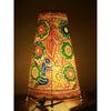 Indiehaat | Bird Kalamkari Handpainted Standing Round Leather Lamp | 13 Inch