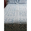 Handcrafted White Aplique Work King Size Double Bed Cover (7.5 Ft X 9 Ft)With 2 Pllow Covers And 2 Cushion Covers-Indiehaat