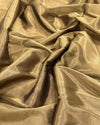 Maheshwari Tissue Silk Saree Bronze Color with running blouse - IndieHaat