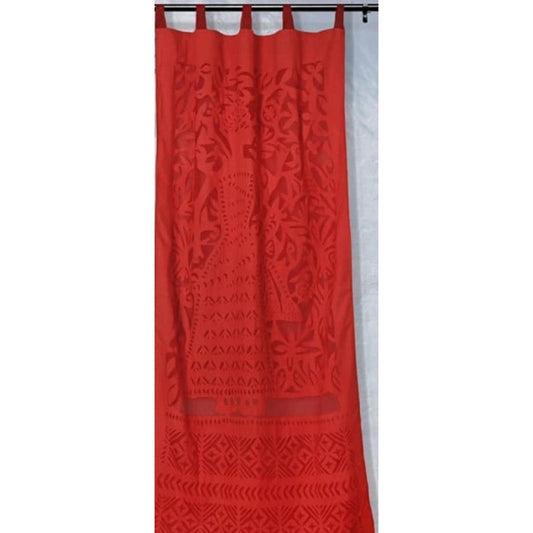 Applique Work Wall Hanging Red Curtain
Size - 44"X84" (3.5 X 7 Ft)-Indiehaat