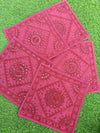 Indiehaat | Khamma Ghani Vibrant Pink Cotton Cushion Covers Mirror Work
