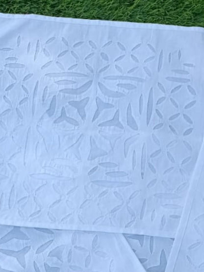 Pure Cotton Applique Work Cushion Covers Tropical Blue Colour (16X16 Inch)-Indiehaat