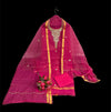 Kota Doria Suit Embroidered Red 14% Off - IndieHaat