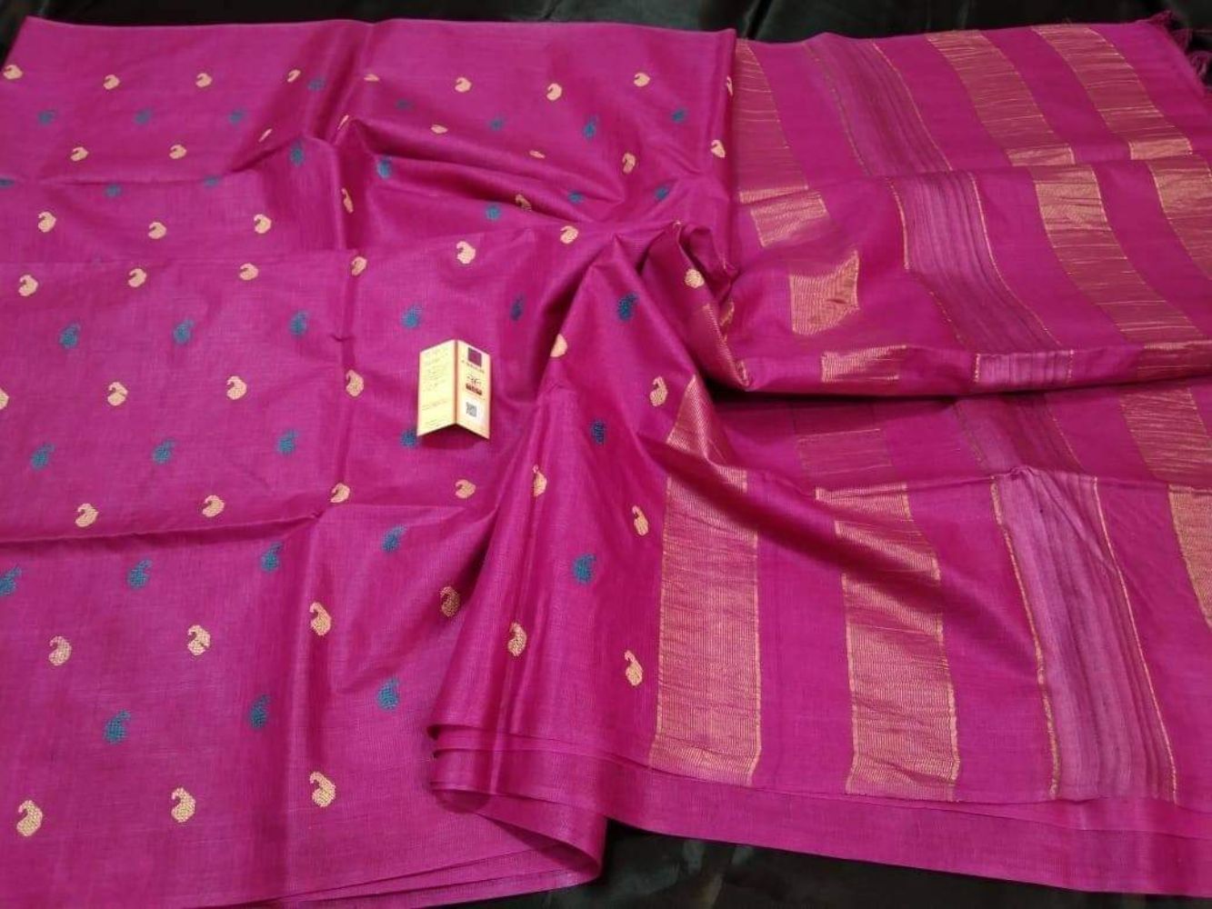 Silkmark Certified Eri Silk Embroidered Saree with Blouse